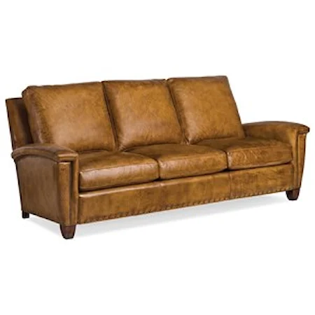 Sofa with Saddle-Style Track Arms and Nailheads